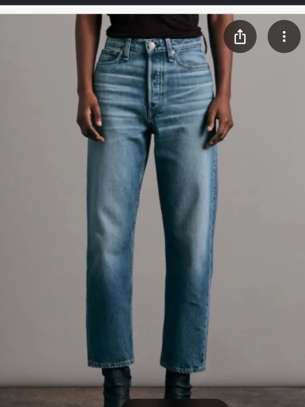 Rag & Bone Alissa high waisted, barrel leg light/medium wash jeans 27